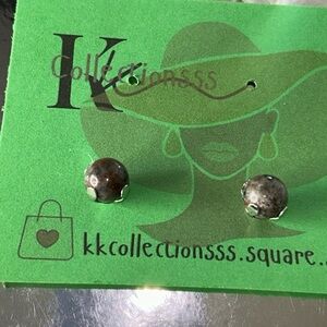 Black Jasper Stud Earrings